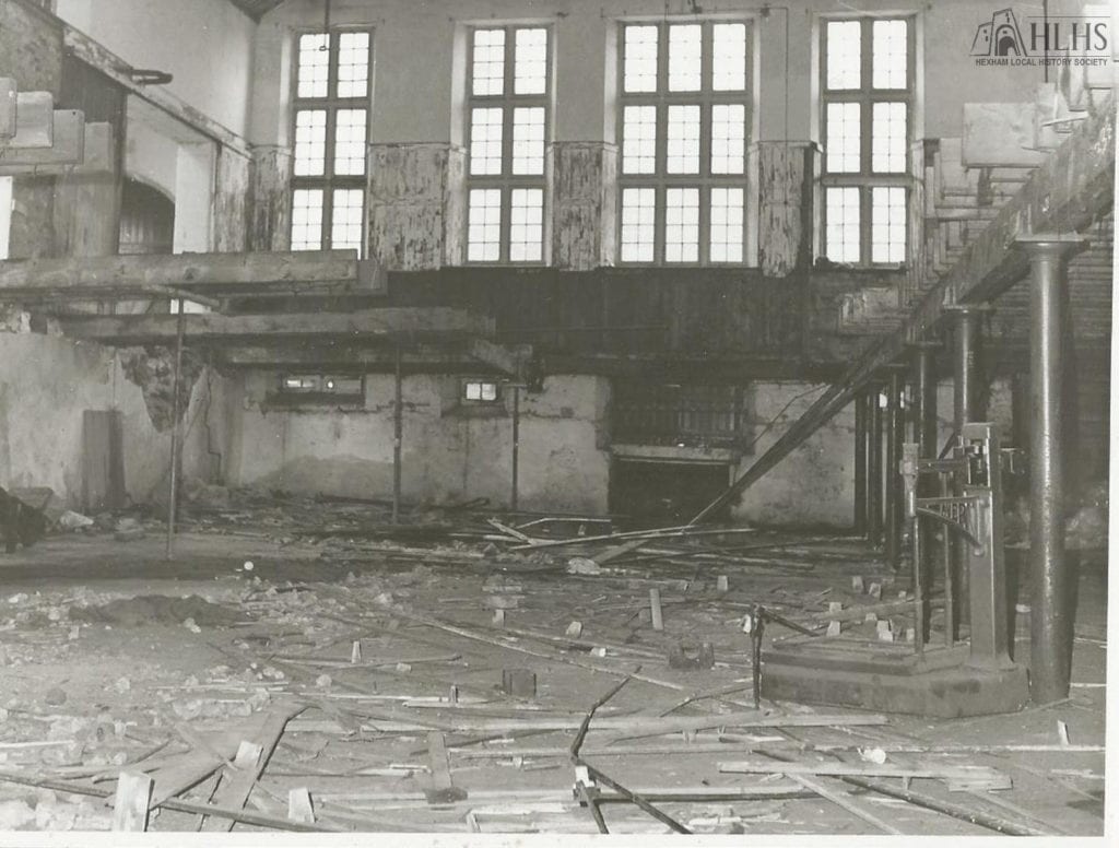 Old photograph of interior of Hexham Swimming Baths